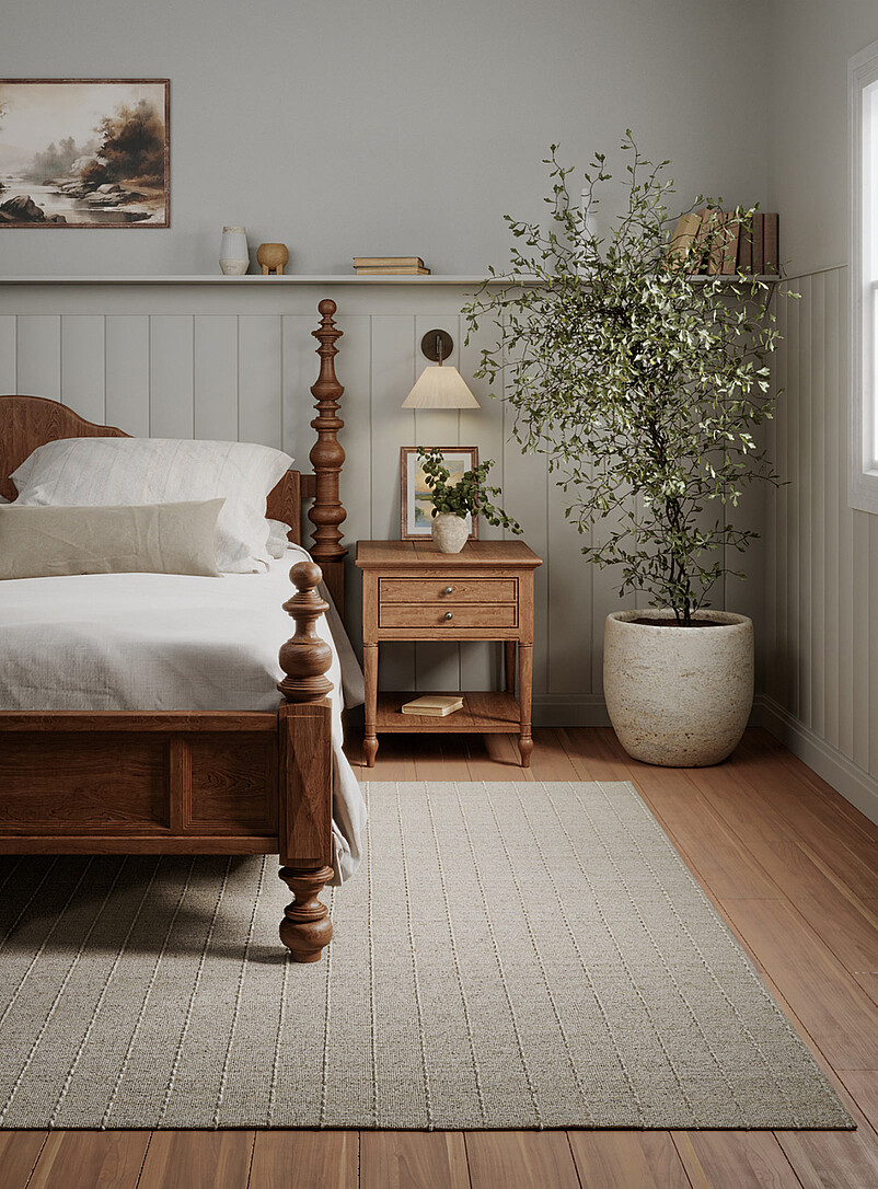Oliver Topstitched Lines Handcrafted Rug See Available Sizes