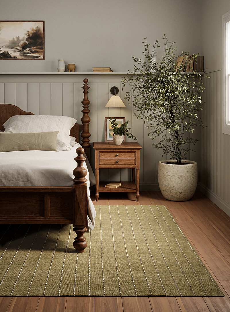 Oliver topstitched lines handcrafted rug See available sizes product image (primary)