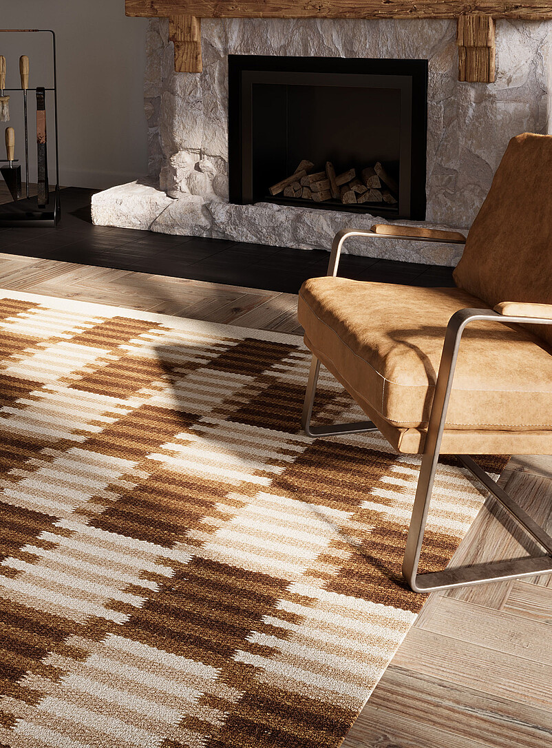 Scandi striped plaid handcrafted rug See available sizes product image 3