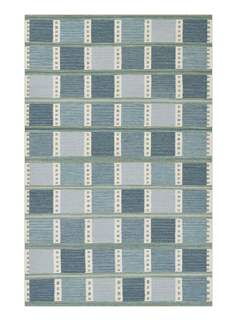 Scandi bluish geometric plaid handcrafted rug See available sizes product image (primary)