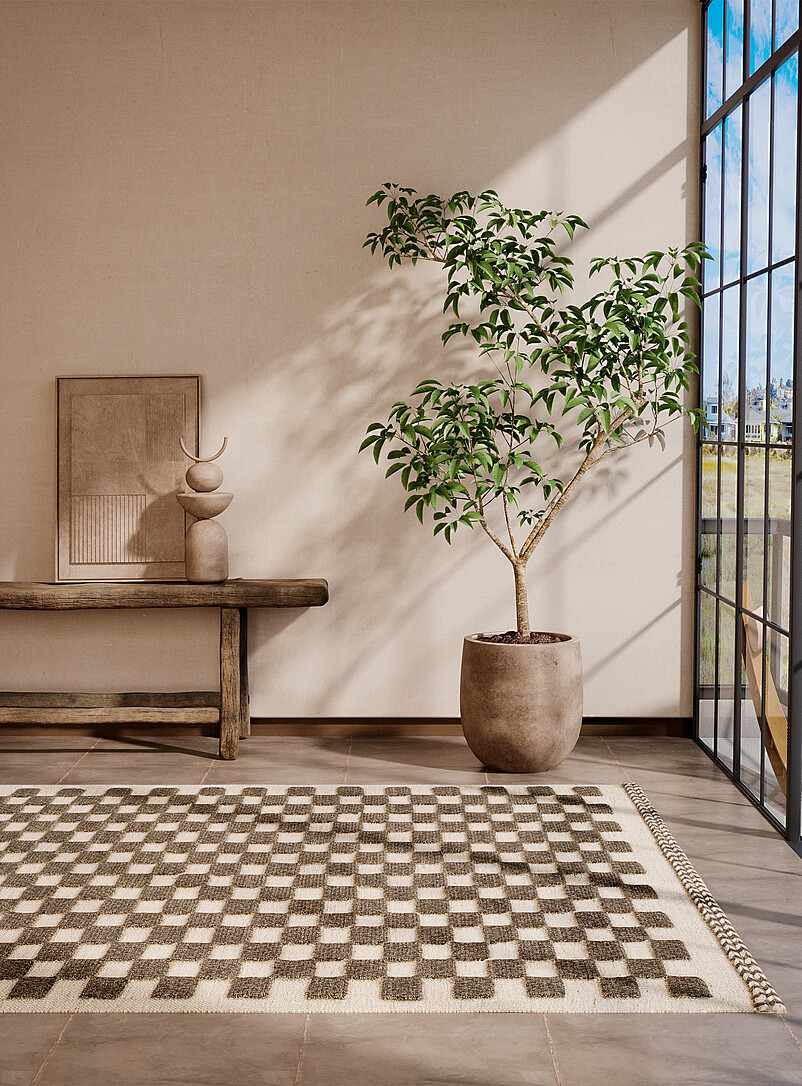 Willow Two-Tone Mini-Checkers Handcrafted Rug See Available Sizes