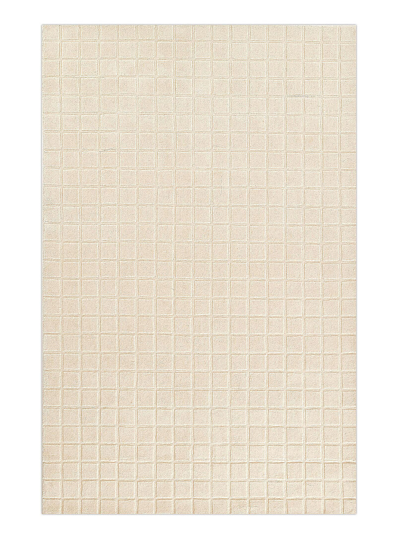 Contour embossed grid pattern plain handcrafted rug See available sizes product image 2