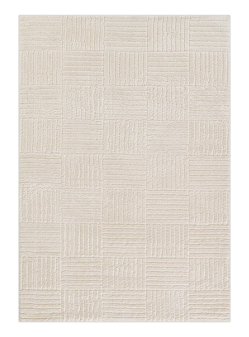 Novogratz Taylor monochromatic lined checkers ivory polyester rug See available sizes product image (primary)