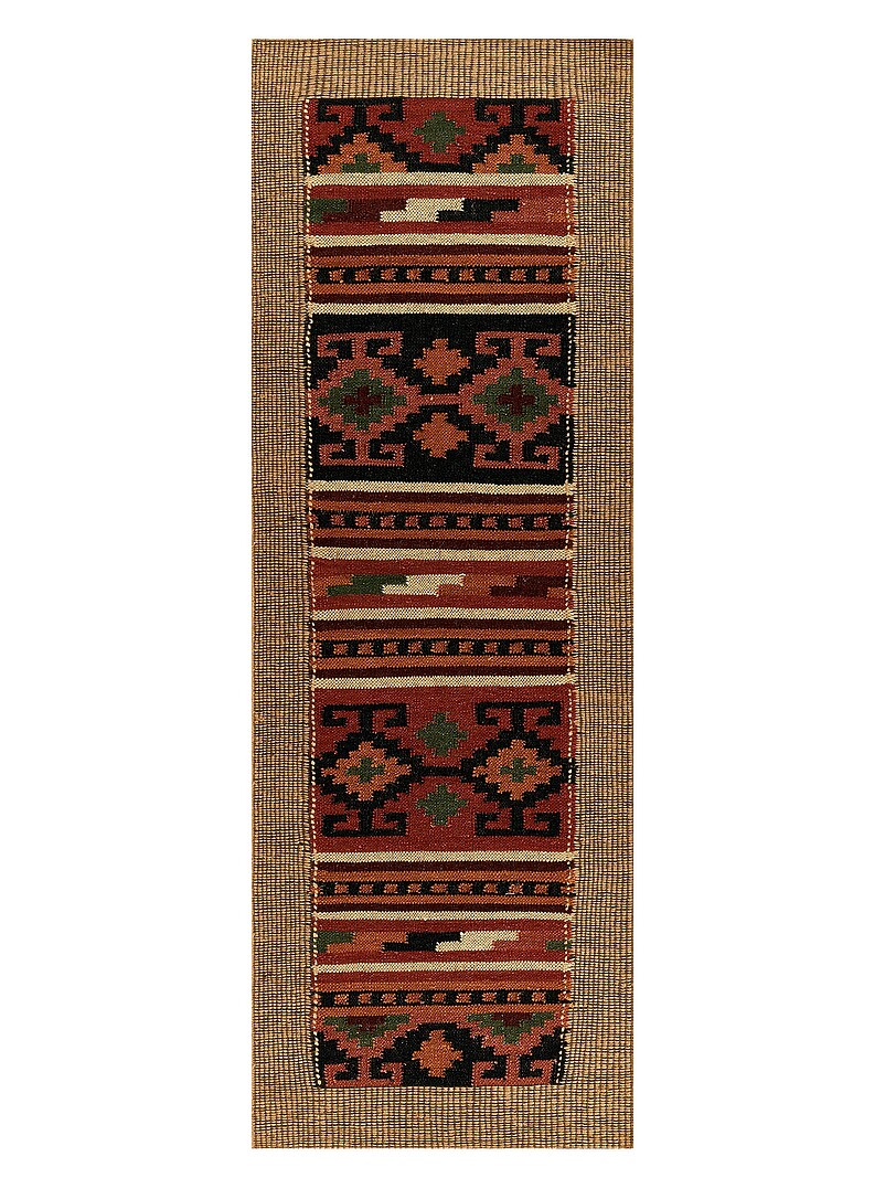 Adobe multiple geometric patterns handwoven hallway rug 75 x 245 cm product image (primary)
