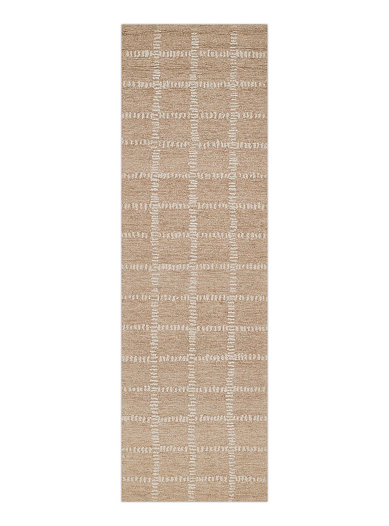 Archer Tufted Wool Grid Pattern Handcrafted Hallway Rug 70 X 245 Cm