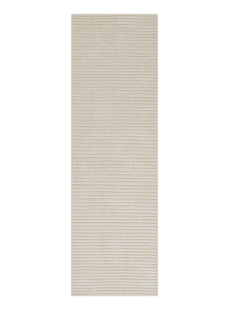 Asher engraved lines handcrafted wool hallway rug 75 x 245 cm product image (primary)