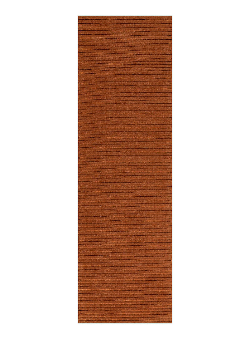 Asher Engraved Lines Handcrafted Wool Hallway Rug 75 X 245 Cm