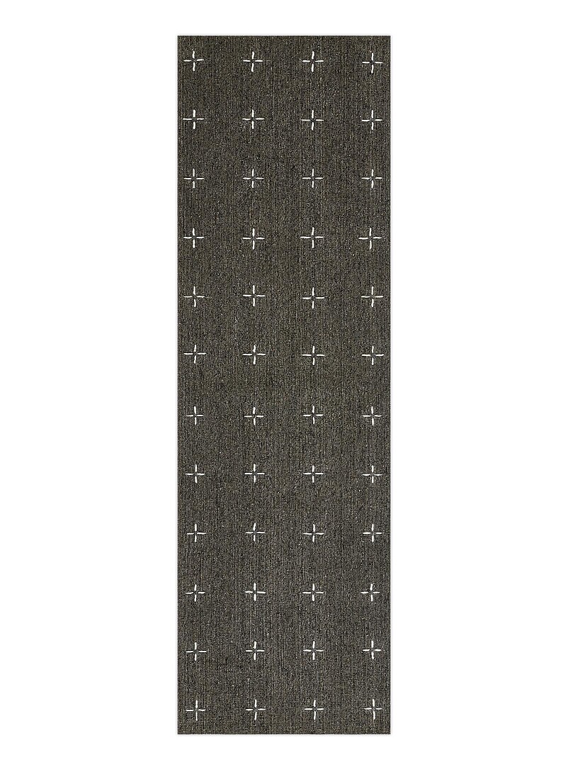 Oliver topstitched mini-patterns handcrafted hallway rug 70 x 245 cm product image 2