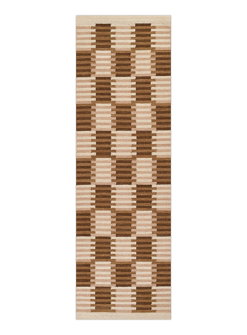 Scandi striped plaid handcrafted hallway rug 75 x 245 cm product image (primary)