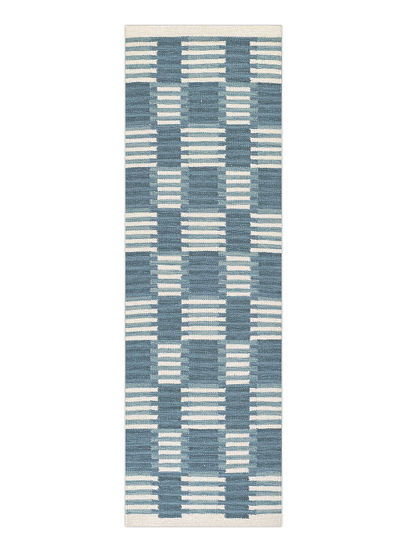 Scandi Striped Plaid Handcrafted Hallway Rug 75 X 245 Cm