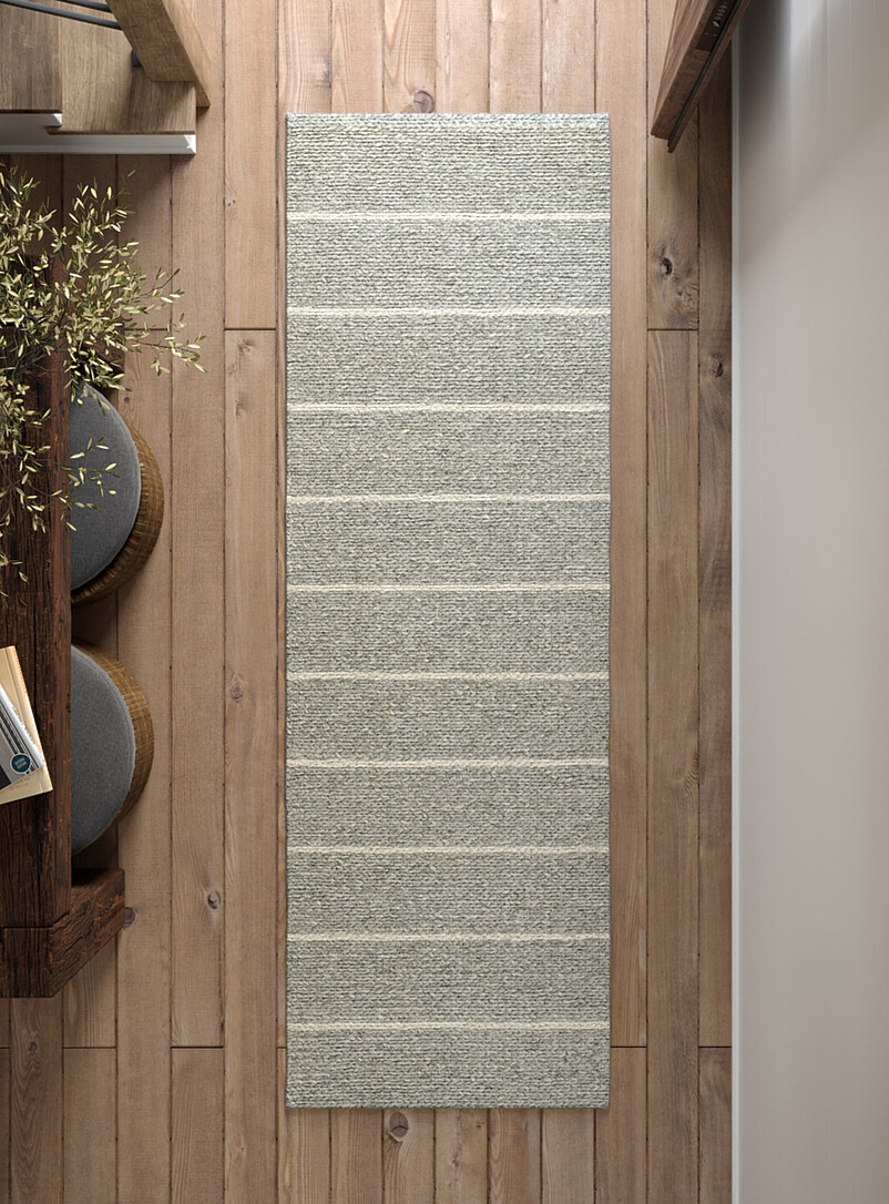 Twine Woven Stripes Handcrafted Hallway Rug 75 X 245 Cm