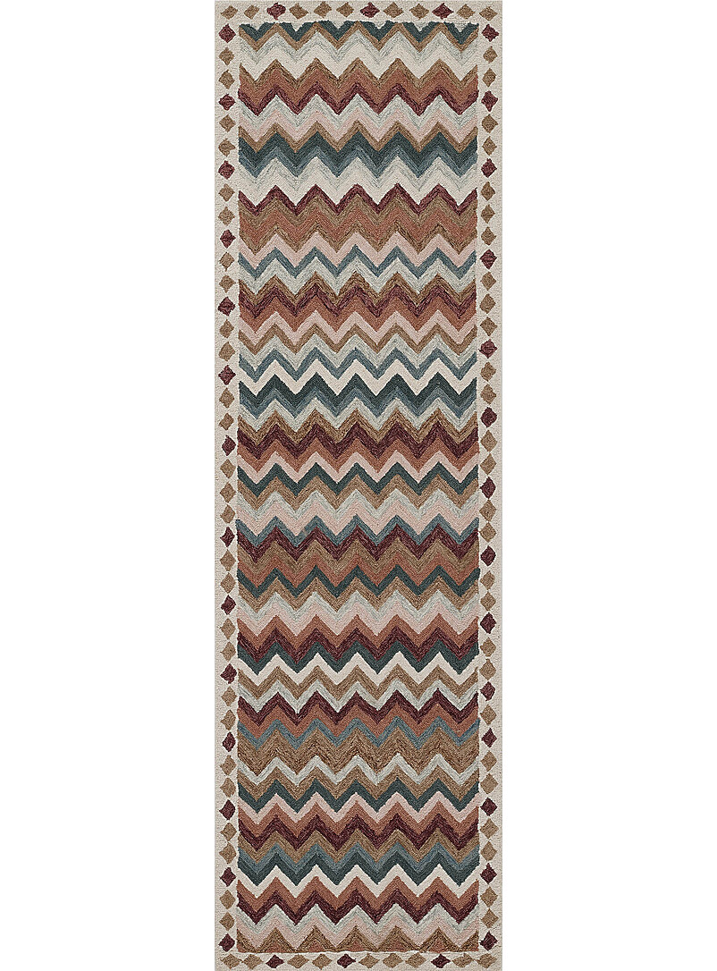 Abbott zigzag stripes pure wool hallway rug 70 x 245 cm product image (primary)