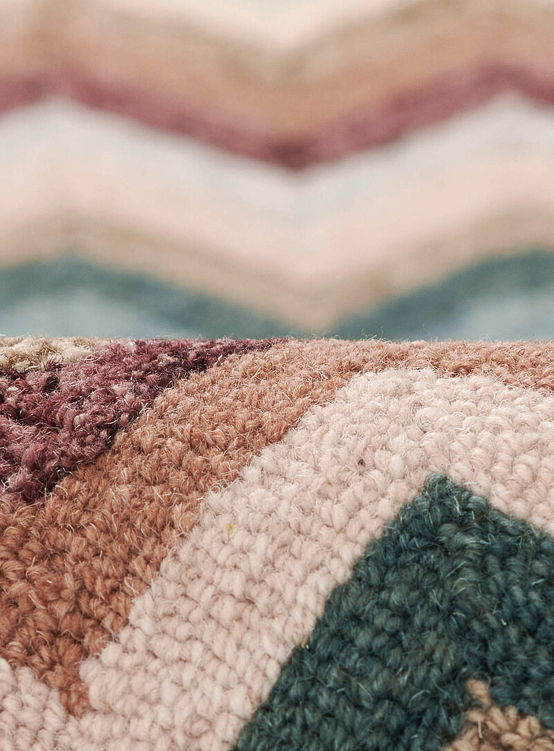 Abbott zigzag stripes pure wool hallway rug 70 x 245 cm product image 3
