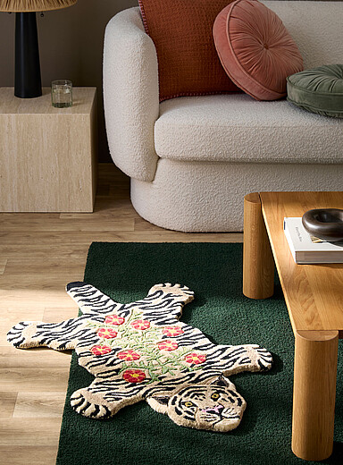 Le tapis touffet&eacute; tigre pure laine Jill 62 x 90 cm