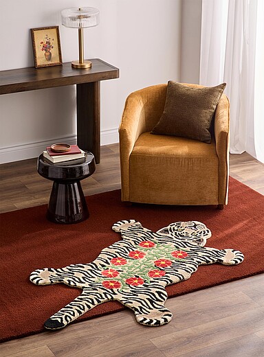 Jill pure wool tufted tiger rug 93 x 155 cm