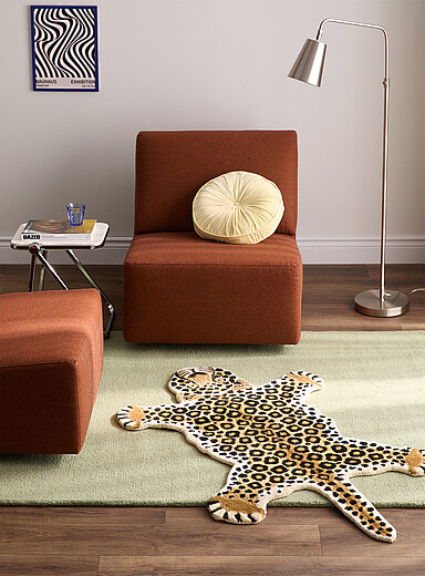 Le tapis touffet&eacute; l&eacute;opard pure laine Loony 90 x 150 cm