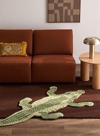 Coolio pure wool tufted crocodile rug 88 x 193 cm