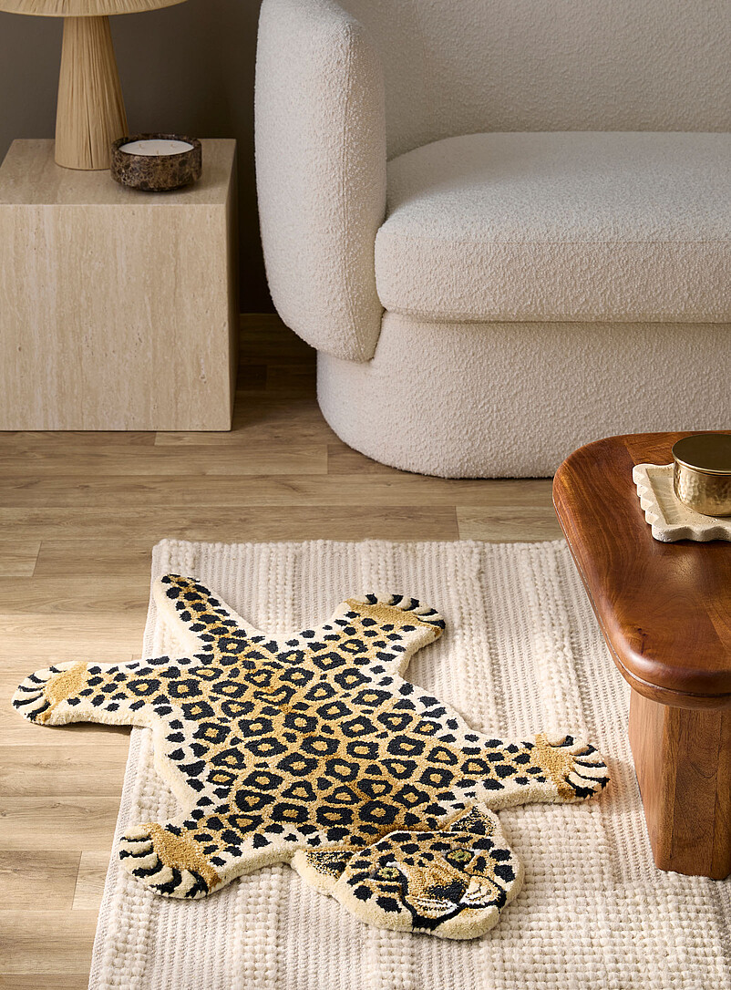 Loony pure wool tufted leopard rug 62 x 90 cm product image (primary)