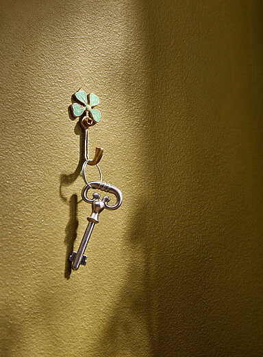 Le minicrochet mural tr&egrave;fle vert Lucky Clover
