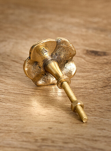 Gold-tone flower and pearl cabinet knob