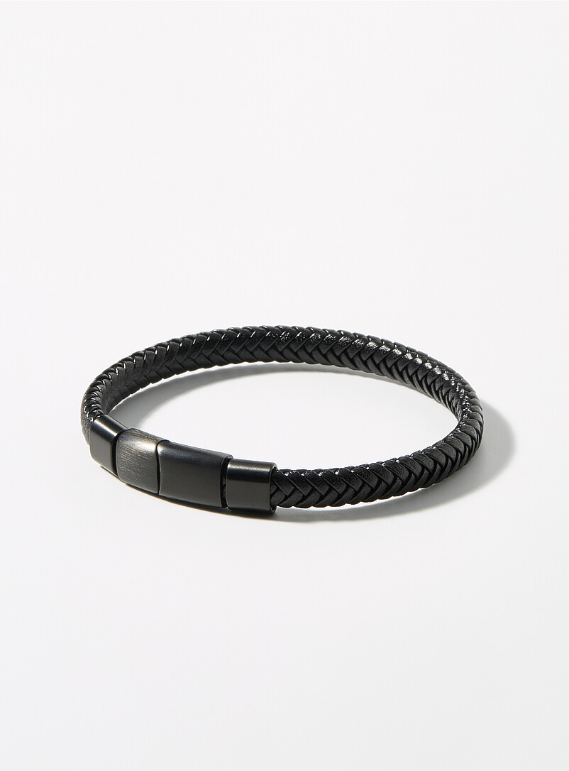 Minimalist braided-leather bracelet product image (primary)