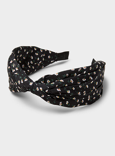 Tiny flowers knotted wide headband