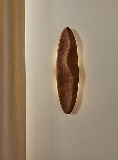 Sablier walnut wall sconce
