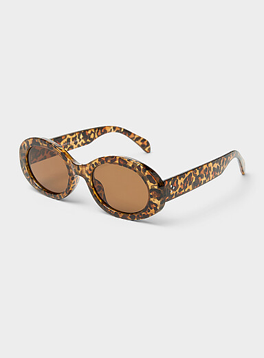 Flame striped oval sunglasses