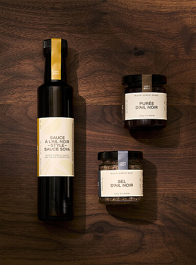 Black garlic umami trio