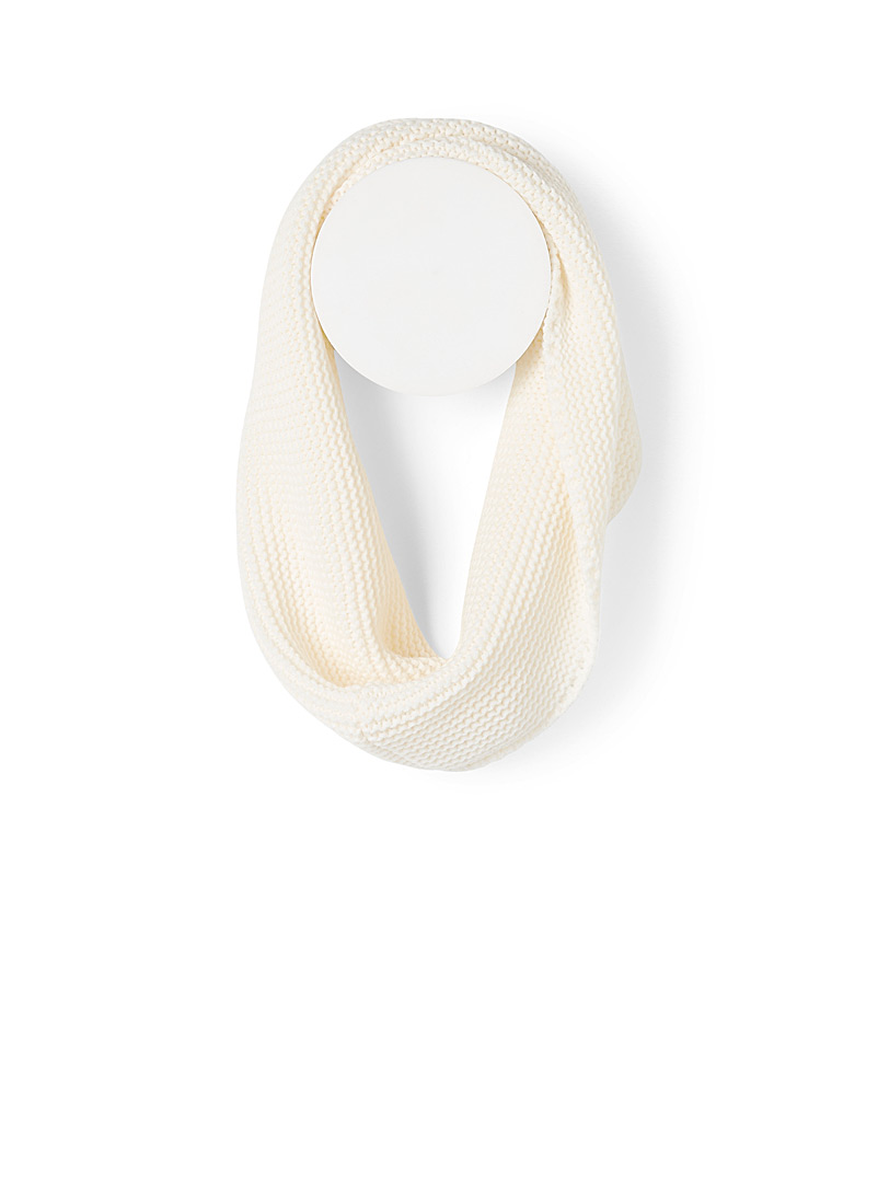 Simons Ivory White Thick-knit infinity scarf for women
