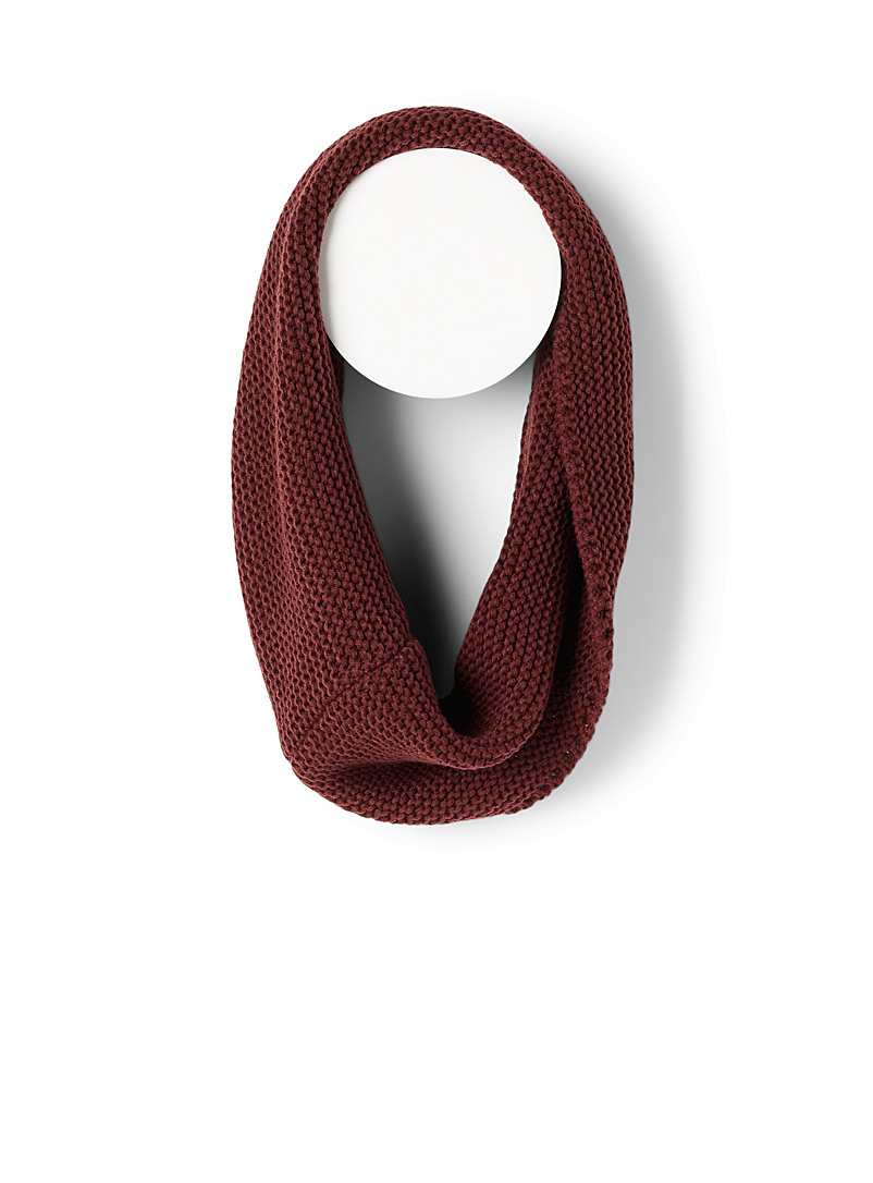 Simons: Le foulard éternité mailles denses Rouge foncé-vin-rubis pour femme