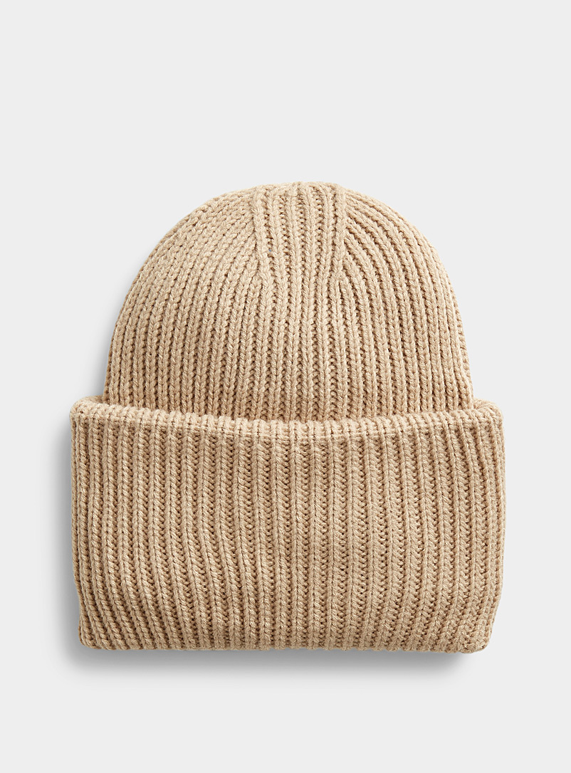 Simons Honey Wide-cuff rib-knit tuque for women