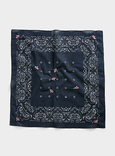 Pure cotton embroidered mini-mushroom scarf