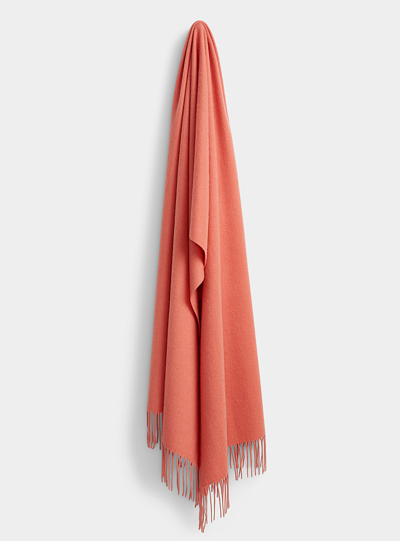 Simons Peach XL cashmere and wool scarf for women