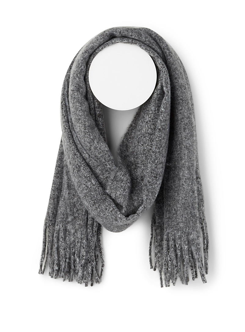 Le 31 Charcoal Heathered scarf for men