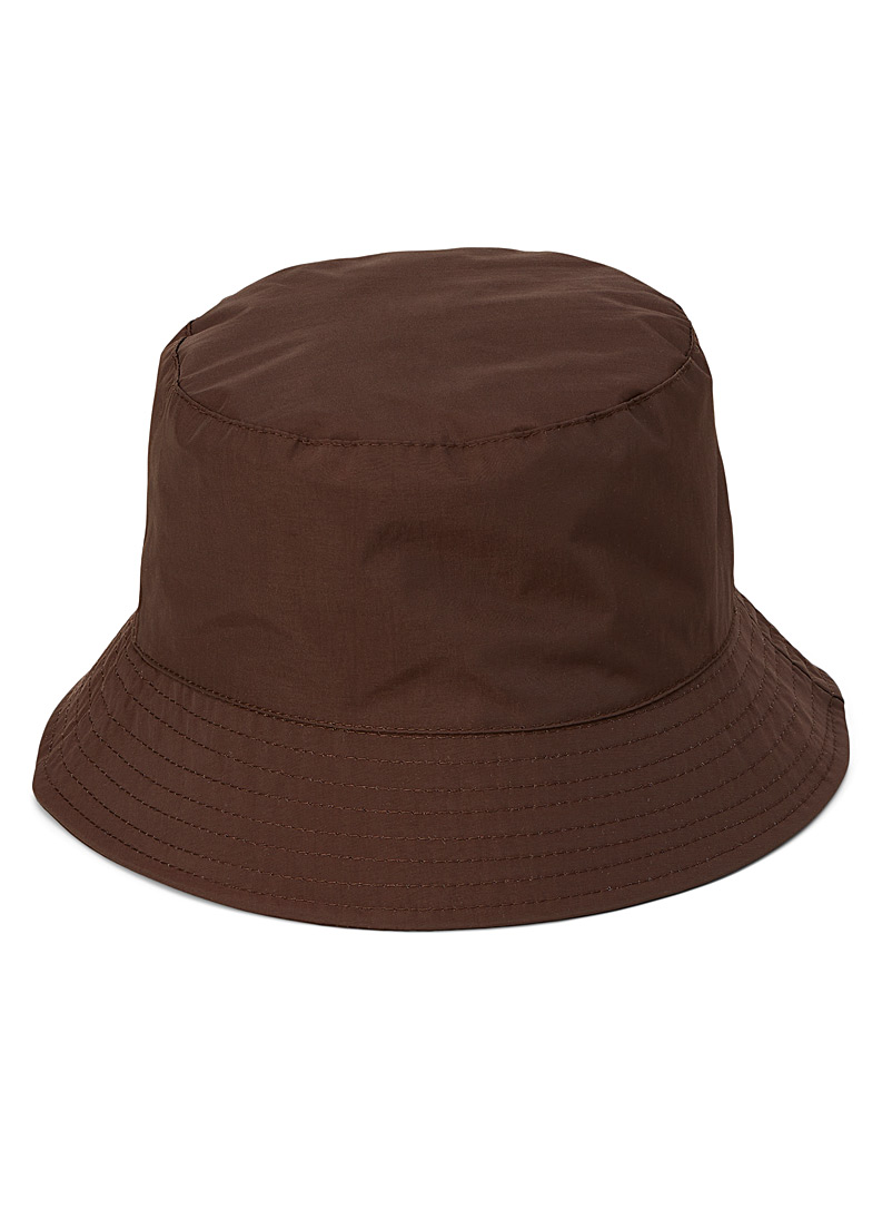 Le 31 Dark Brown Nylon bucket hat for men