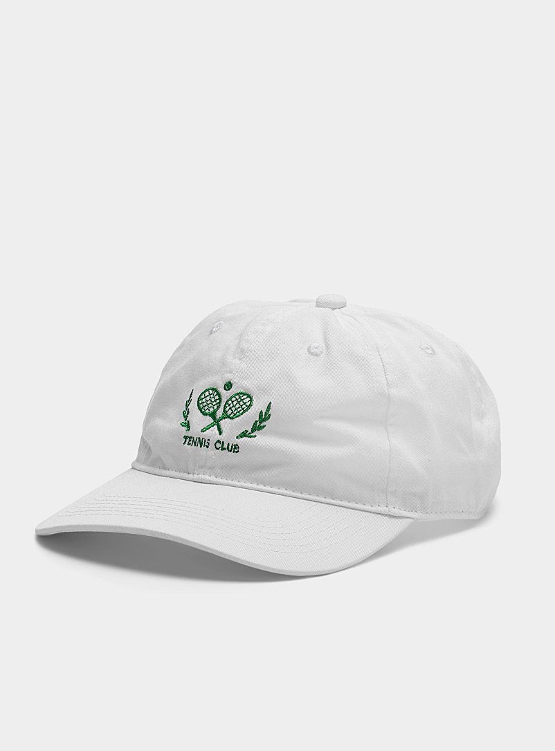 Le 31 White Contrast embroidery cap for men
