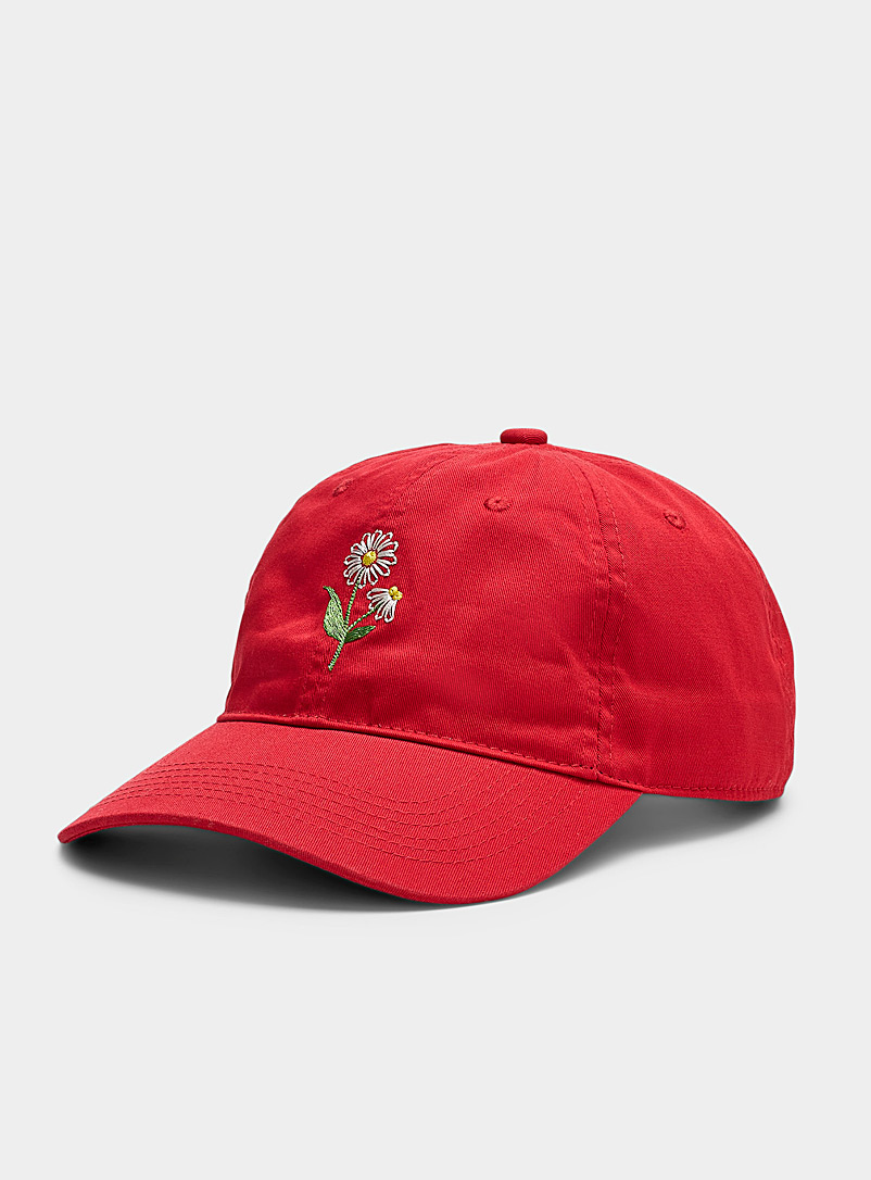 Le 31 Ruby Red Contrast embroidery cap for men
