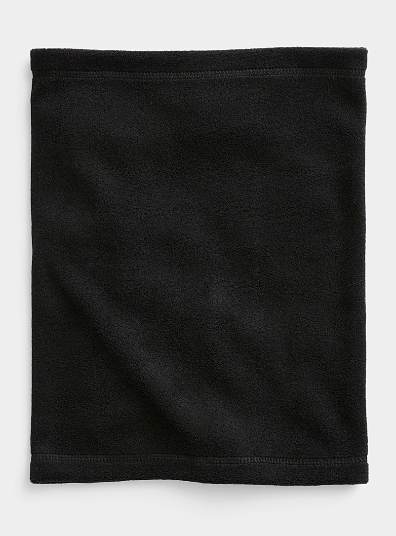 Le 31 Black Monochrome polar fleece tube scarf for men