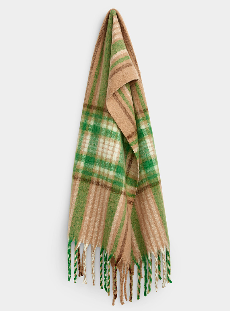Le 31 Patterned Green Apple green accent scarf for men