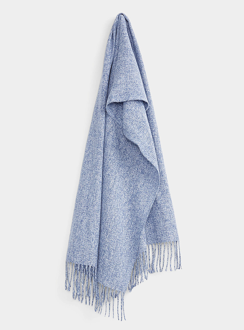 Le 31 Blue Heathered knit scarf for men