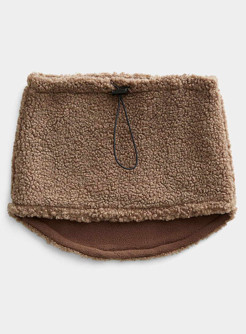 Le 31 Fawn Bouclé sherpa tube scarf for men