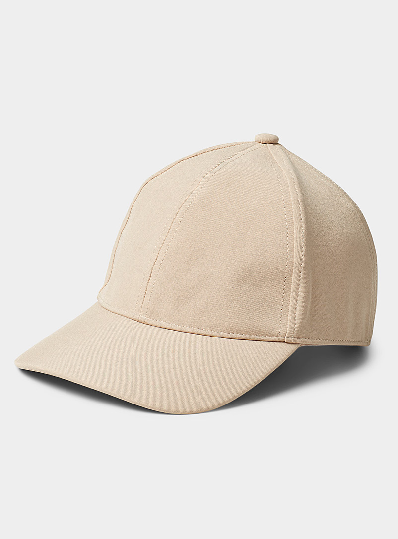 Simons Cream Beige Monochrome baseball cap for women