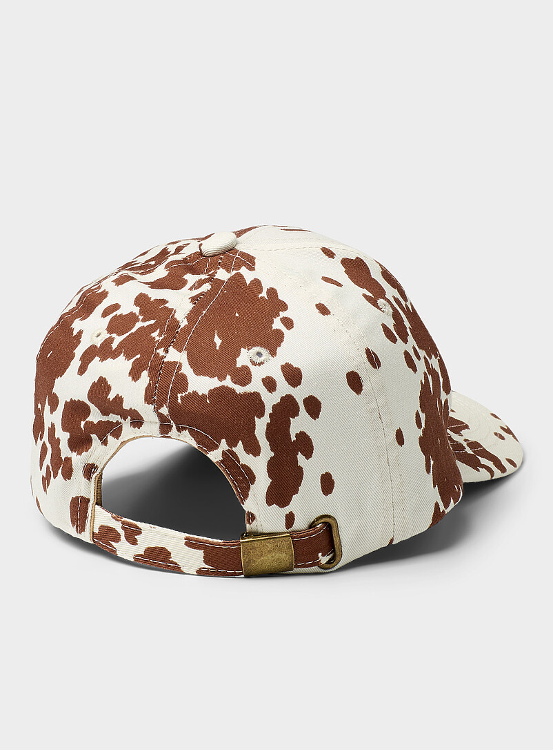 Simons: La casquette baseball brod&eacute;e motif vache &Eacute;cru &agrave; motifs pour femme
