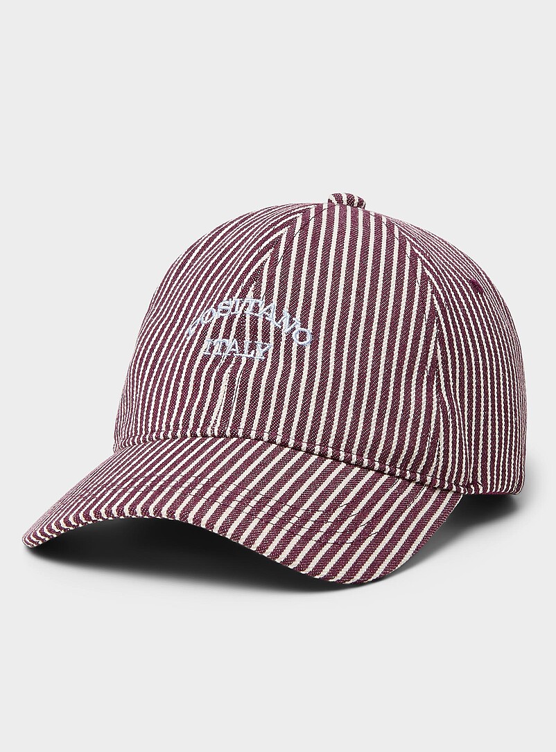 Simons Patterned Black Striped destination baseball cap for women