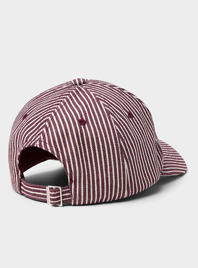 Simons Patterned Black Striped destination baseball cap for women
