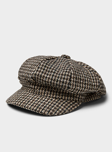 Houndstooth newsboy cap
