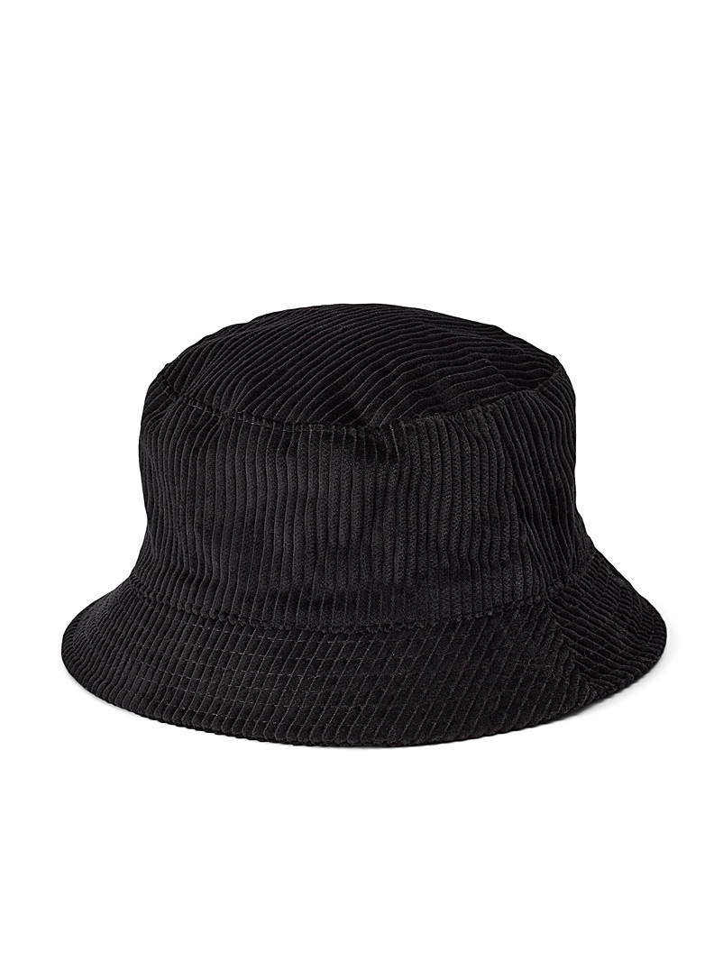 Simons Black Corduroy bucket hat for women