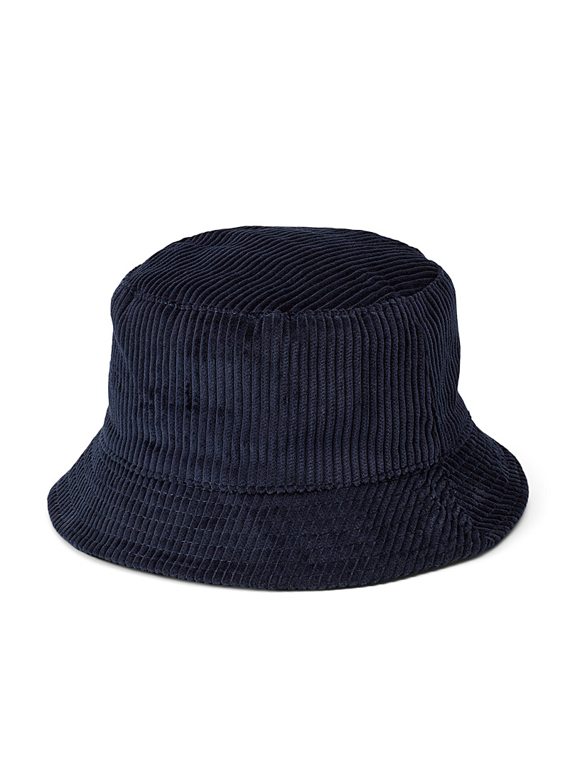 Simons Marine Blue Corduroy bucket hat for women