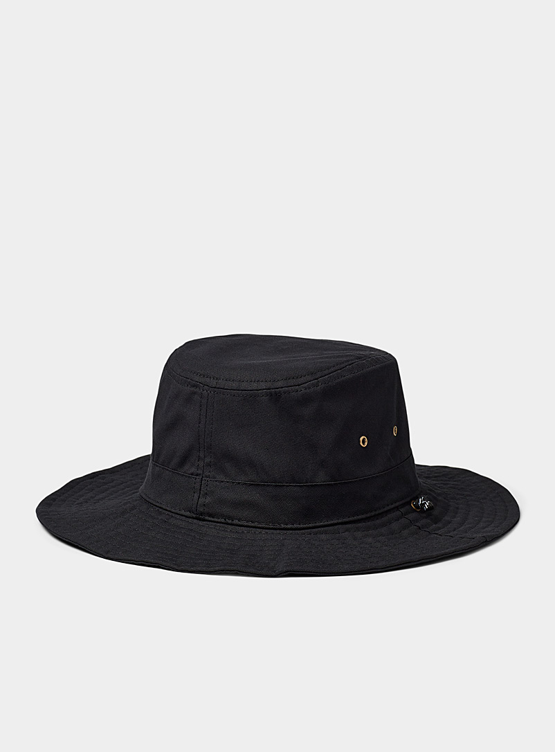 Le 31 Black Wide-brim bucket hat for men